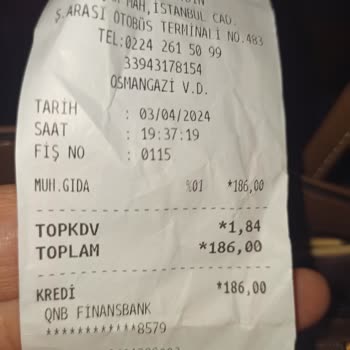 Bursa Büyükşehir Belediyesi Bursa Otobüs Terminalindeki Fast Food Şikayeti