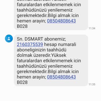 D-Smart adına Aken BT tarafından Sürekli Rahatsız Eden, Sonu Gelmeyen Mesajlar