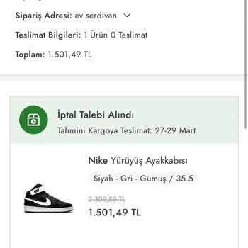 Boyner Kendi Kendine İade Talebi Oluşturmuş...!