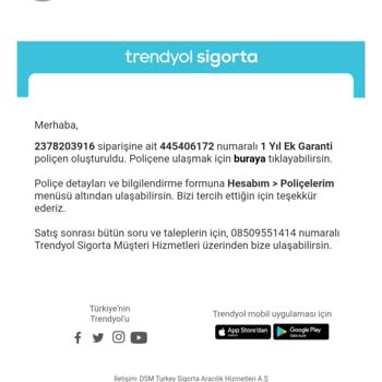 Trendyol Geri Dönüş Yapmadı