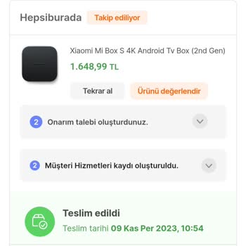 Hepsiburada Ürünüm Yetkili Servise Değil, Firmanın Anlaşmalı Servisine Gönderildi.