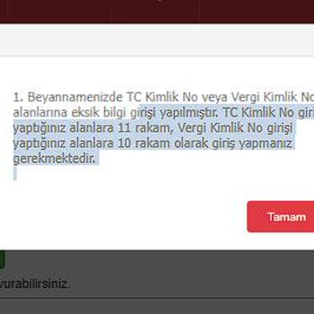 Gelir İdaresi Başkanlığı "Kira Beyannamesi" Onay Hatası