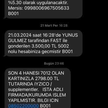 Supplementler İzinsiz İşlem İyzico Tarafından Yapıldı