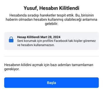 Facebook Kitlenen Hesap