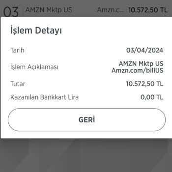 Amzn Mktp Us Firması Bilgim Dışında Hesabımdan Para Çekmiş