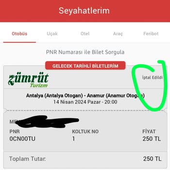 Obilet Uygulama Üzerinden Alınan Biletin İptali Ve Fiyat Artışı Şikayeti