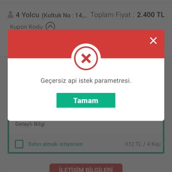 Obilet Uygulama Kodu Hatası