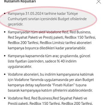 Vodafone Budget %40 İndirim Fırsat Kuponunu Vermemesi