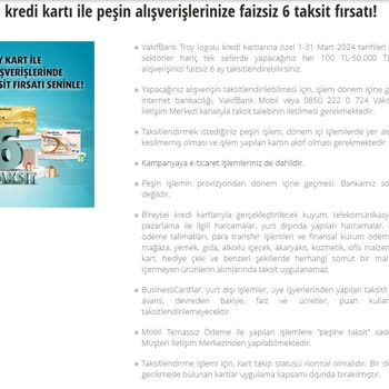VakıfBank Troy Kart Söz Verdiği Gibi Peşine Taksit Yapmıyor