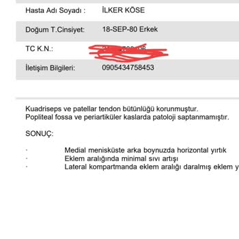 Eskişehir Acıbadem Hastanesi 25.03.2024 Tarihinde Ortopedi Bölümüne R