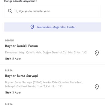 Boyner Stok Da Olan Ürünün Birebir Değişimini Yapmıyor!