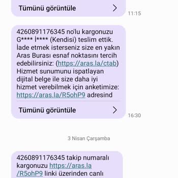 Aras Kargo Kargomu Tarafıma Teslim Etmedi Kargom Kayboldu.
