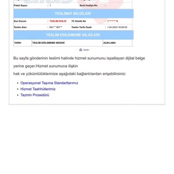 Aras Kargo Teslim Edilmeyen Kargo