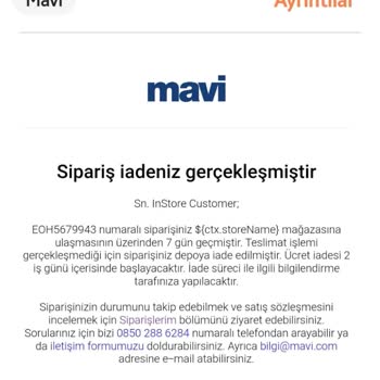 Mavi Müşteri Memnun Değil