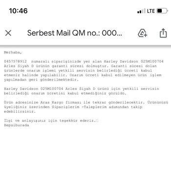 6 Ay Bile Olmadan Garantisi Dolan Harley Davidson Botum Hepsiburada