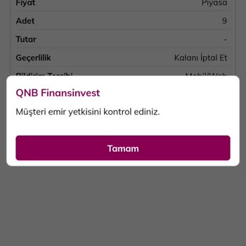 QNB Finansinvest Müşteri Emir Yetkisi