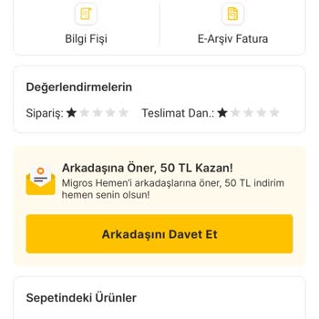 Migros Hemen'den Yanlış Ürün Teslimatı