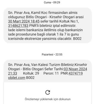 Obilet Bilet Parası Hesabıma Yatmıyor