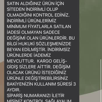 Gaus Butik İndirimli Ürün İadesi Hk Şikayet