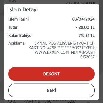 Exxen Ziraat Hesabımdan Onayım Dışı Para Çekti