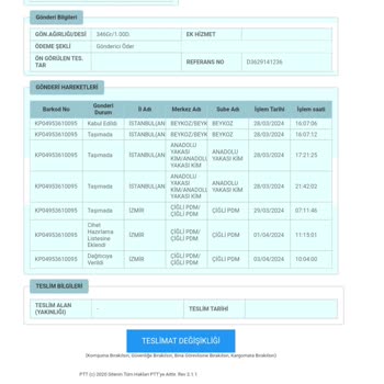 PTT Kargo Kaplumbağa Misali Getiriyor Kargoyu