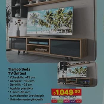 A101 Hasarlı Ve Eksik TV Ünitesi