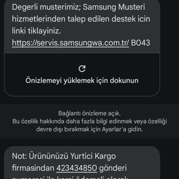 Samsung Müşteri Hizmetleri Vasatlığı