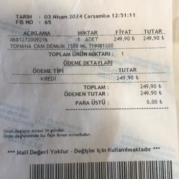 Şahane Pazar Ürün İade Sorumsuzluğu