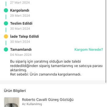 Dolap Uygulaması İade