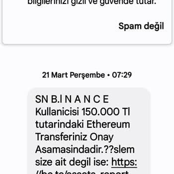 Binance TR Tarafından Gönderilmiş Gibi Görünen