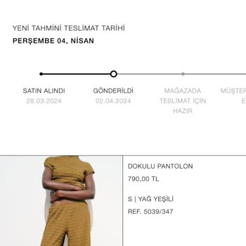 Zara Online Alışveriş Teslimat Sorunu