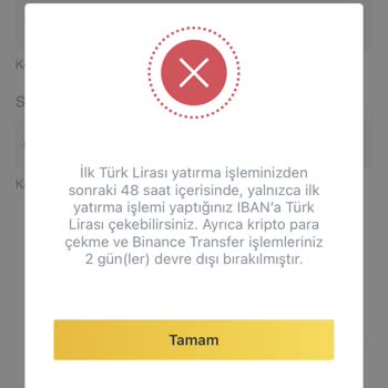Binance Transfer Hatası Veriyor