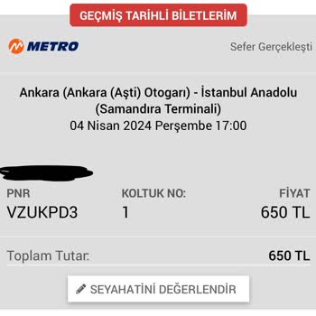 Metro Turizm Seyahat İptali Ve İzinsiz Koltuk Değiştirmesi