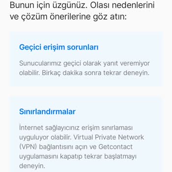 Getcontact Giremiyorum Hata Veriyor