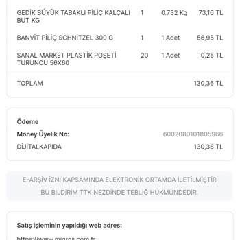Migros Sanal Market Fazla Çekilen Tutar