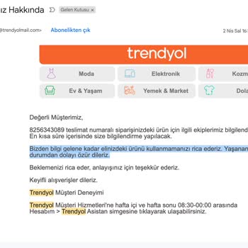 Trendyol Fatura Göndermiyor, İadeye Zorluyor Ama O Da Mümkün Değil