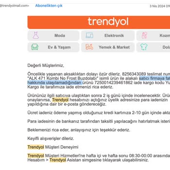 Trendyol Fatura Göndermiyor, İadeye Zorluyor Ama O Da Mümkün Değil