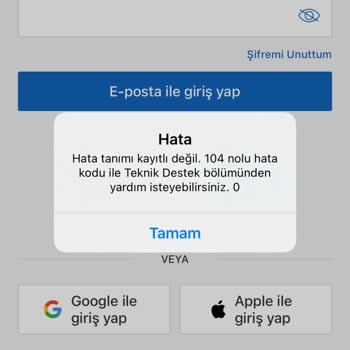 Sahibinden 104 Numaralı Hata Kodu