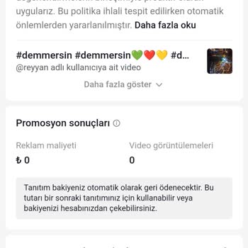 Tik Tok Promosyon İade Edilmedi