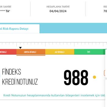Findeks Puanım Sabit Kaldı