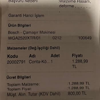 Bosch Çamaşır Makinesi Pişmanlıktır