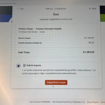 Kamil Koç Yasadışı Müşteriye Para İadesi Yapmıyor. Yalnızca Kupon