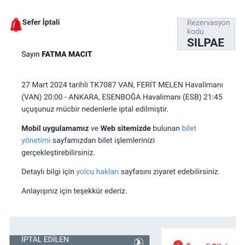 THY Uçuş Tazminat Talebi