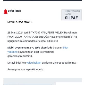 THY Uçuş Tazminat Talebi