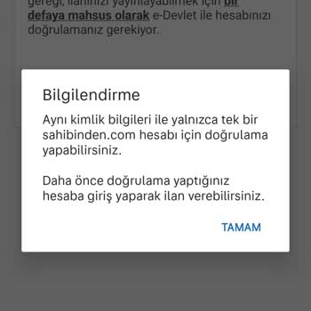 Sahibinden.com Doğrulama Hatası