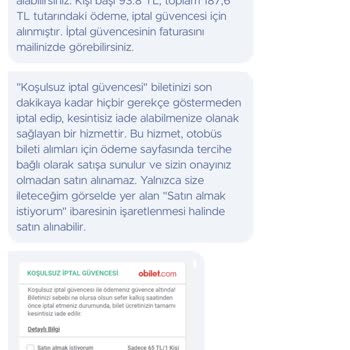 Obilet Kredi Kartımdan Onaysız Çekilen İptal Güvencesi İadesi