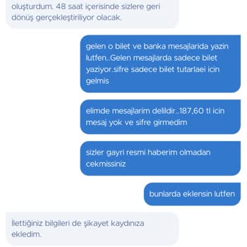 Obilet Kredi Kartımdan Onaysız Çekilen İptal Güvencesi İadesi