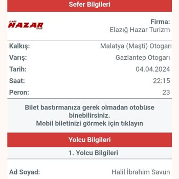 Hazar Turizm Elazığ'da Otobüs Firmasının Davranışlarından Kaynaklı Mağduriyet