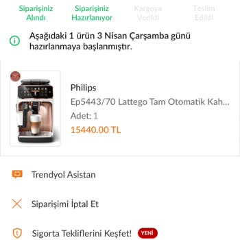 PHILIPS Ev Aletleri Philips Ep5443/70 Kahve Makinesi