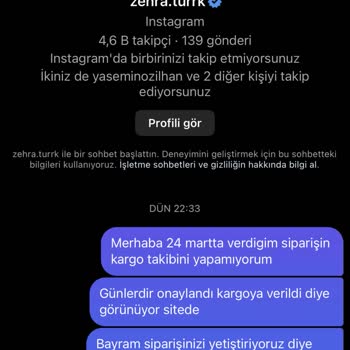 By Zehra Türk Ürünüm Kargolanmadı Ve İletişim Kurulamıyor!